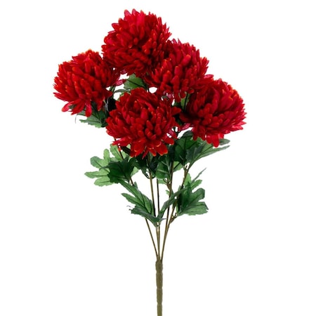 Vickerman 23 in. Artificial Crimson Mum Bush x 5, Red FJ210503